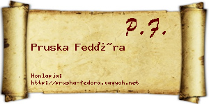 Pruska Fedóra névjegykártya